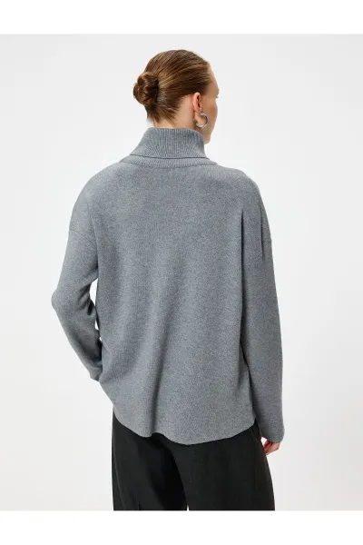 Koton Turtleneck Oversize Knitwear Sweater Long Sleeve Soft Textured