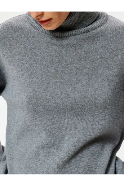 Koton Turtleneck Oversize Knitwear Sweater Long Sleeve Soft Textured