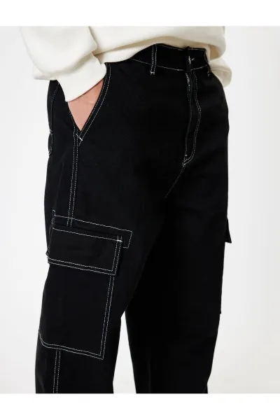 Koton Oversize Pocket Detailed Cotton Cargo Jeans