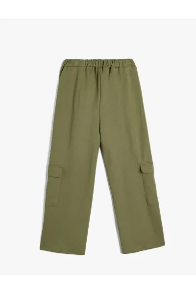Koton Cargo Pants Wide Leg Cotton with Elastic Waist