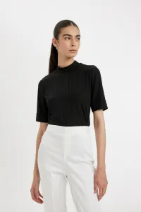 DEFACTO Half Turtleneck Smart Ribbed Camisole Basic Plain Short Sleeve T-Shirt