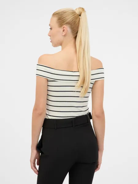 Orsay Women's White/Black Short Sleeve T-Shirt - Women's