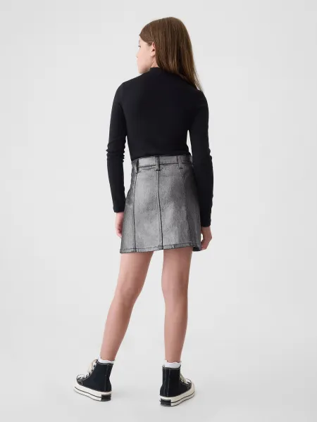 GAP Children's Metallic Denim Cargo Skirt - Girls