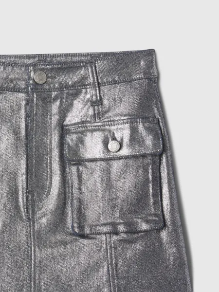 GAP Children's Metallic Denim Cargo Skirt - Girls