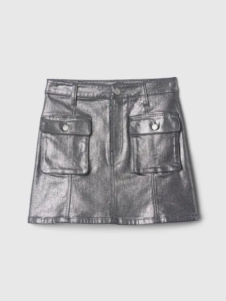GAP Children's Metallic Denim Cargo Skirt - Girls