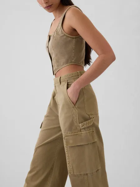 GAP Pants with Pockets Baggy Khaki Cargo - Ladies