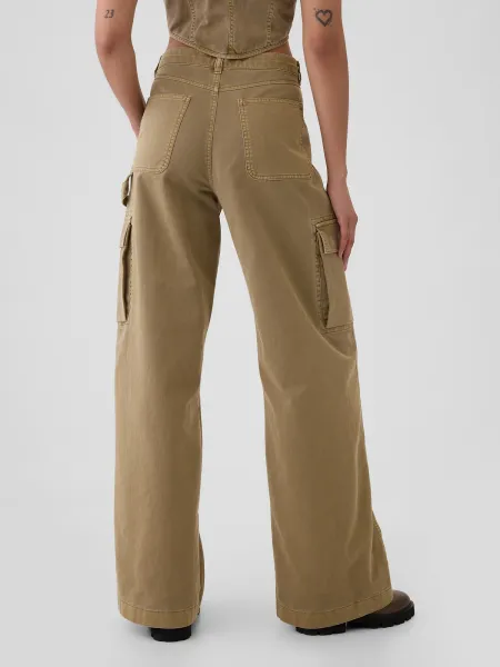 GAP Pants with Pockets Baggy Khaki Cargo - Ladies