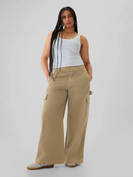 GAP Pants with Pockets Baggy Khaki Cargo - Ladies