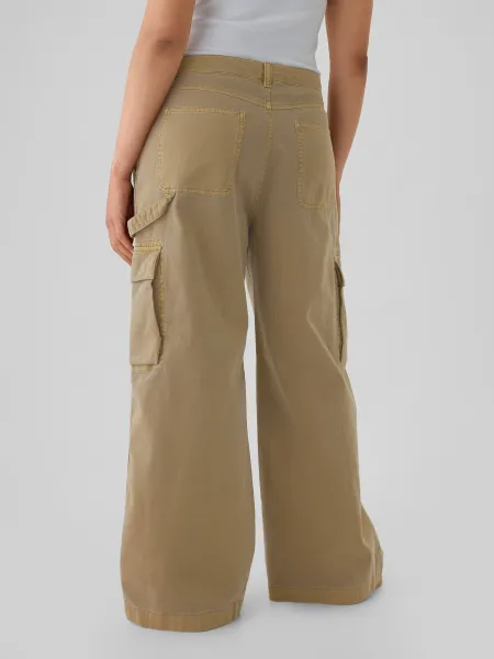 GAP Pants with Pockets Baggy Khaki Cargo - Ladies