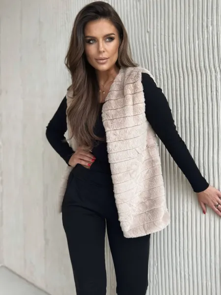 Dievčenská vesta OMBRE Vest VLR008 light beige