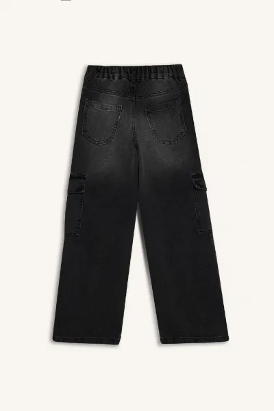 DEFACTO Girls Wide Leg Cargo Wide Leg Jeans