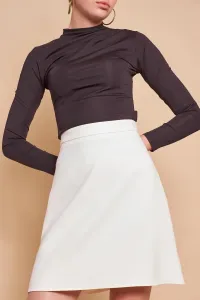 60086 Dewberry Knee Length Bell Skirt-LIGHT BEIGE