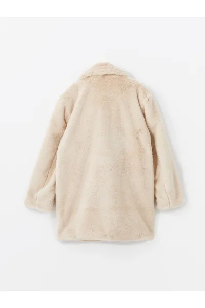 LC Waikiki Jacket Collar Women's Plush Coat