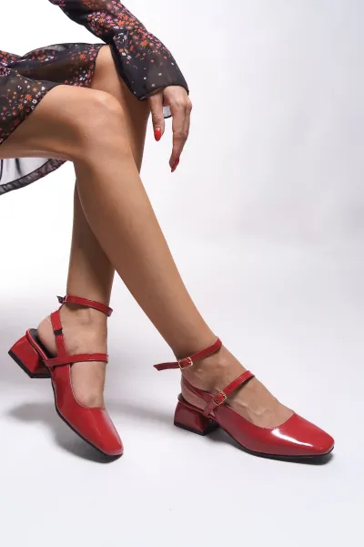 Riccon Thiristnith Women's High Heel Shoes 0012335 Red Patent Leather