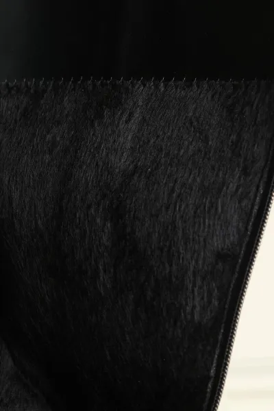 Mio Gusto Parley Black Color No Zipper With Thin, Faux Für Lined Women's Equestrian Boots.