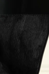 Mio Gusto Parley Black Color No Zipper With Thin, Faux Für Lined Women's Equestrian Boots.