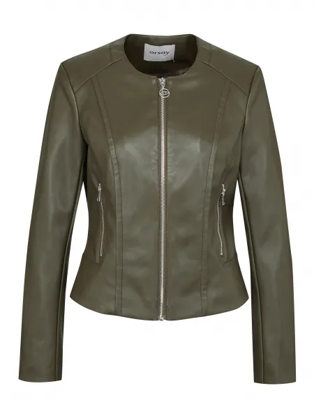 Khaki Women's Leatherette Jacket ORSAY - Women's