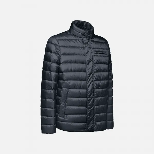 Dark Blue Men's Quilted Jacket Geox Warrens - Mens