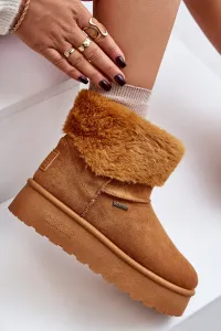 Platform snow boots with fur Big Star OO274A106 Camel