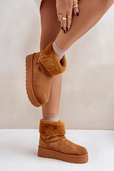 Platform snow boots with fur Big Star OO274A106 Camel