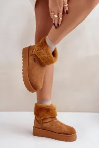 Platform snow boots with fur Big Star OO274A106 Camel