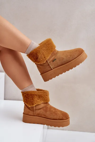 Platform snow boots with fur Big Star OO274A106 Camel
