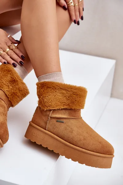 Platform snow boots with fur Big Star OO274A106 Camel
