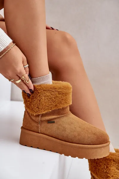 Platform snow boots with fur Big Star OO274A106 Camel