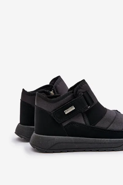 Insulated men's winter boots Progress black snow boots