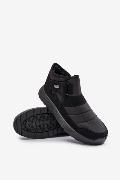 Insulated men's winter boots Progress black snow boots