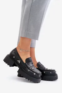Women's leather half-boots with D&A decorations black