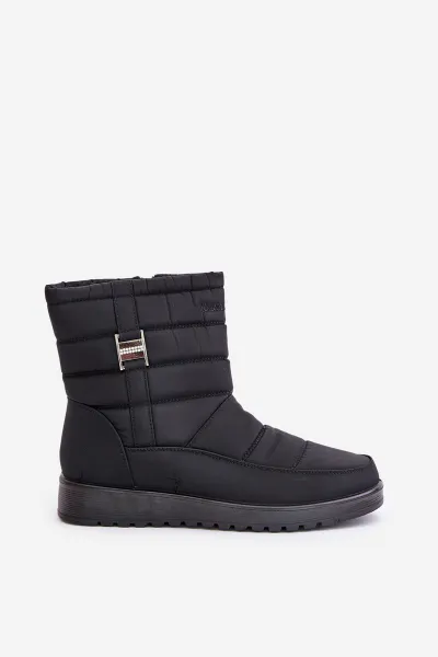 Lightweight women's snow boots with zip black Mezitha