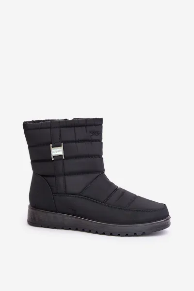 Lightweight women's snow boots with zip black Mezitha