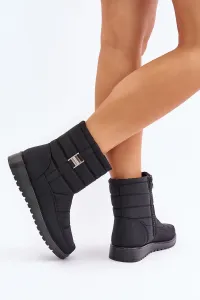 Lightweight women's snow boots with zip black Mezitha