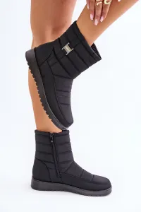 Lightweight women's snow boots with zip black Mezitha