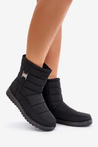 Lightweight women's snow boots with zip black Mezitha