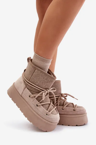 Snow boots with platform bindings beige Mavora