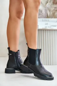 GOE leather ankle boots with zip GOE black