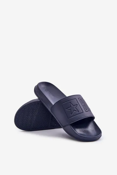 Lightweight men's slippers with Big Star logo navy
