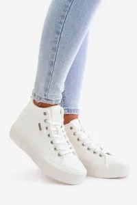 Insulated women's sneakers with Big Star stitching white