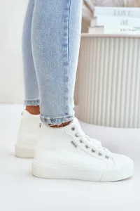 Insulated women's sneakers with Big Star stitching white