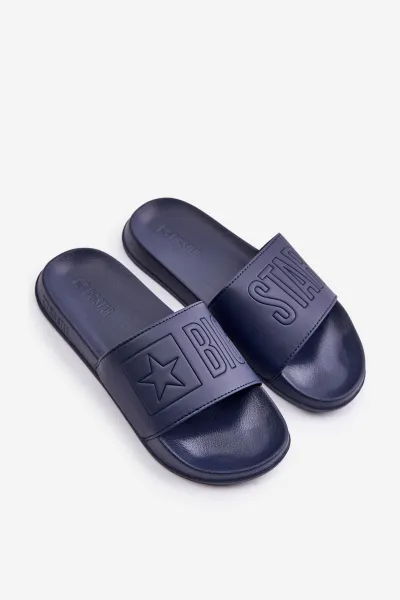 Lightweight men's slippers with Big Star logo navy