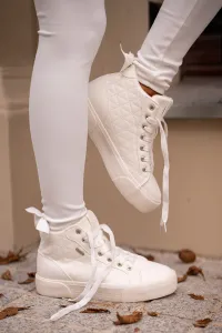 Insulated women's sneakers with Big Star stitching white