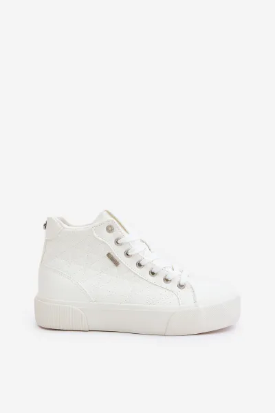 Insulated women's sneakers with Big Star stitching white