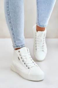 Insulated women's sneakers with Big Star stitching white