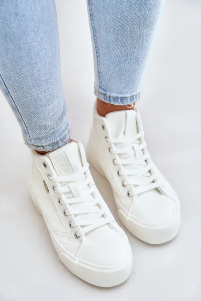 Insulated women's sneakers with Big Star stitching white