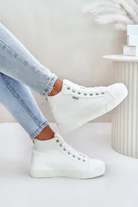 Insulated women's sneakers with Big Star stitching white