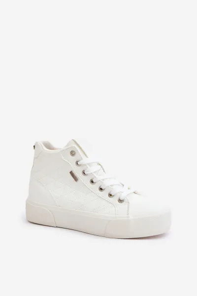 Insulated women's sneakers with Big Star stitching white