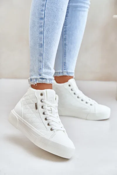Insulated women's sneakers with Big Star stitching white