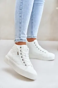 Insulated women's sneakers with Big Star stitching white